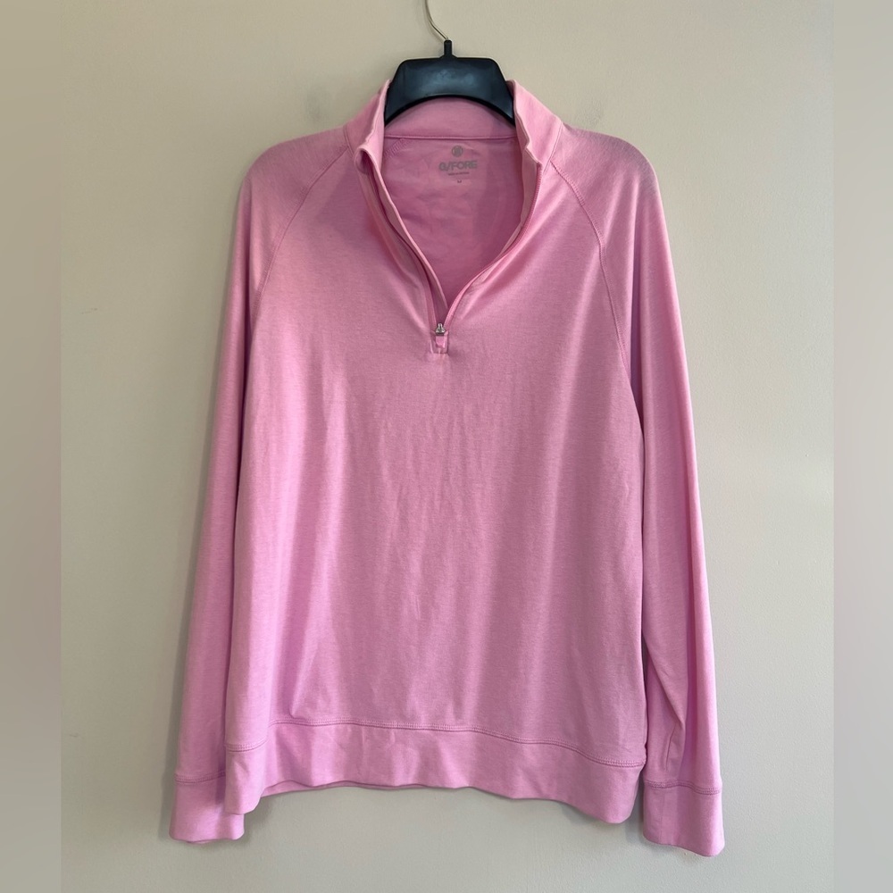 G/FORE 1/4 Zip Luxe Staple Midlayer Golf Pullover in Lilac Light Purple Pink, M